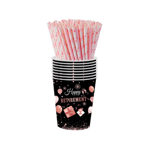 Suministros para fiestas de jubilación feliz, vajilla desechable, platos, platos de papel, servilletas, vasos, vajilla para fiestas de jubilación - Product Image 4
