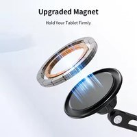 Support magnétique pour tablette en acier inoxydable pour iPad avec design pliable flexible et rotation à 360°, boîte incluse
