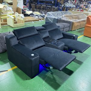 Divano da teatro in velluto e reclinabile per Home <span class=keywords><strong>Cinema</strong></span> posti a sedere di colore nero elettrico per soggiorno mobili reclinabili divani per teatro - Product Image 6