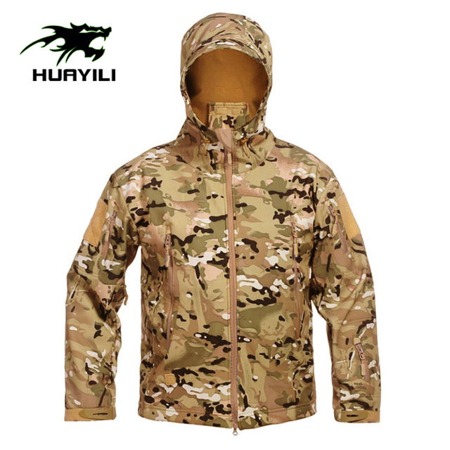 Tactical Winter Waterproof Hunting Jacket TAD Canvas Camouflage Rip-Stop