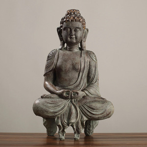 Statue de Bouddha en résine, artisanat décoratif, ornement pour la maison, sculpture d'art zen - Product Image 1