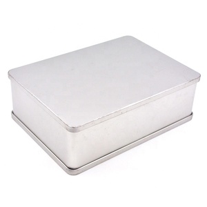 भंडारण और संगठन के लिए हिंग चांदी सादे धातु पैकेजिंग के साथ खाद्य ग्रेड आयत टिन बॉक्स - Product Image 2
