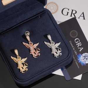 <span class=keywords><strong>NOVA</strong></span> Nuevo Colgante de Lujo para Hombre, Plata S925, Moissanita VVS de Corte Brillante, Ángel de la Justicia, Estilo Hip Hop, Chapado en Rodio/Oro/Oro Rosa, para Fiesta - Product Image 2
