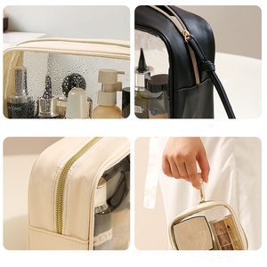 Custom Logo Waterproof PVC Clear Makeup Pouch Travel Toiletry clear Make up Bag Transparent PVC Cosmetic Bags With Zipper - Product Image 4