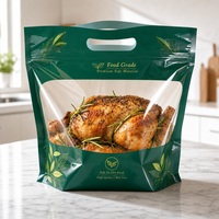 Sac d'emballage pour poulet chaud, compatible micro-ondes, personnalisé, de qualité alimentaire, avec fermeture éclair, pour poulet rôti et frit à emporter