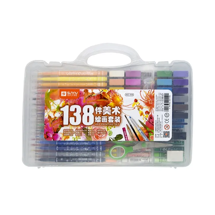 Sunny Safe and non-toxic Art set Paint Draw Kit Box with 138 Pieces for kids artists