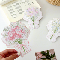 Kartu Buket 3D Cetak Kustom Set Ucapan Kreatif Tulisan Tangan Berembos Hadiah Liburan DIY Bunga Kertas