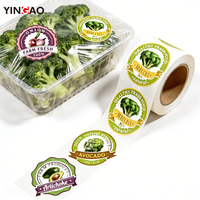 Étiquettes personnalisées pour légumes, autocollants pour l'emballage des légumes en magasin, adhésifs imperméables, étiquettes yingao, impression d'autocollants en rouleau personnalisés