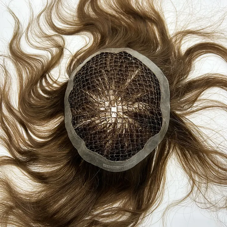 Hot Selling Hoge-Kwaliteit Visnetten Toupetje 100% Virgin Human Hair Duurzaam Haarstukje Spot Snelle Levering