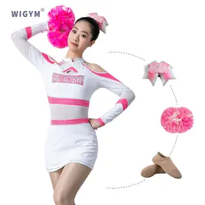 Wigym Groothandel Digitaal Printen Roze Cheerleading Uniformen Cheer Uniformen Voor Meisjes