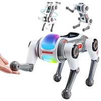 STEM Roboter-Haustier 2 4G RC Bionischer Stunt-Roboterhund mit lebensechten Tricks, KI-Sprachinteraktion und dynamischem LED-Licht