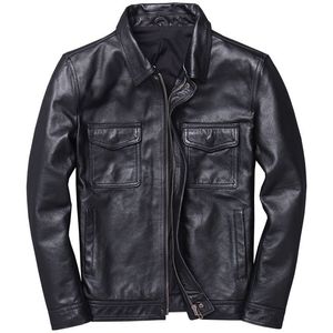 Veste de Motard Vintage Vieillie en Simili Cuir Texturé à Col Revers Style Rétro pour <span class=keywords><strong>Homme</strong></span> - Product Image 6