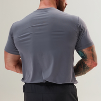 Haute qualité hommes Nylon Spandex séchage rapide Gym chemises régulières OEM Laser tissu entraînement sport Streetwear chemises pour hommes