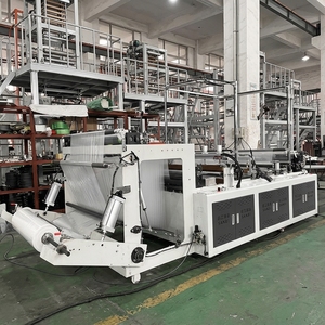 เครื่องผลิตถุงแบบซีลร้อนตัดเย็น ไม่มีแรงตึง HDPE LDPE PE ถุงช้อปปิ้งแบบย่อยสลายได้ ถุงแบบเสื้อยืด เครื่องทำถุง - Product Image 4