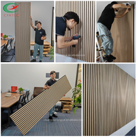 Panneau de feutre acoustique à latte en bois de chêne naturel Installation facile Insonorisation Idées intérieures panneau acoustique mural en bois