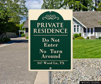 Panneau de signalisation pour résidence privée, signalétique immobilière, métal, panneaux personnalisés, résistant aux intempéries, allée et route privée