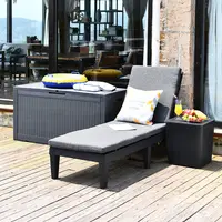 Al aire libre muebles de madera-como de sol ajustable de plástico tumbona