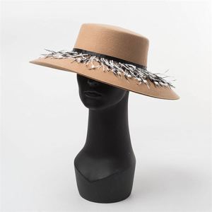 X1236 ANLUXFIER Sombrero Unisex de Lana para Adultos, de Ala Ancha y Transpirable, con Decoración de Borla, Estilo Plano, para Uso en Exteriores en las Cuatro Estaciones - Product Image 2