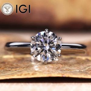 Bagues en diamant de laboratoire certifiées IGI GIA personnalisées CVD HPHT 1CT 2CT 3CT 4CT, or massif 14K 18K, bagues de fiançailles et de mariage pour femmes - Product Image 5