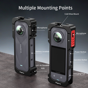 Biểu Tượng Tùy Chỉnh Hợp Kim Nhôm Bảo Vệ Vlogging Máy Ảnh Khung Trường Hợp Kim Loại Máy Ảnh Lồng Máy Ảnh Giàn Khoan Cho Insta360 X5 Phụ Kiện - Product Image 3