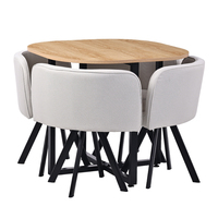 Ensemble de table à manger ronde moderne de luxe en MDF de haute qualité avec 4 chaises, échantillon gratuit