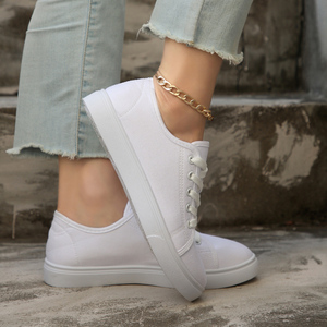 Zapatillas de Lona Ligeras y Transpirables con Cordones, Diseño Simple y Moderno para Todas las Temporadas - Product Image 6