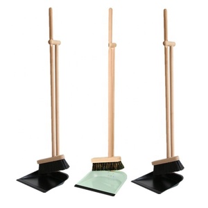 Beech Wood Household Indoor Lobby Floor Broom and Dustpan for Sweeping