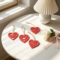 Cetakan Silikon Liontin Hati Berongga Ornamen Gantung Hati CINTA DIY Cetakan Resin Plester Aromaterapi Valentine