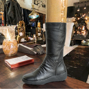 Bottines Western en daim à bout pointu et talon épais pour femmes, mi-mollet, 2023, vente en gros Chine - Product Image 3