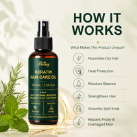 Huile capillaire à la kératine, spray protecteur thermique, réparation des cheveux abîmés, lissage des cheveux crépus, réduction des pointes fourchues, huile nourrissante pour cheveux, OEM