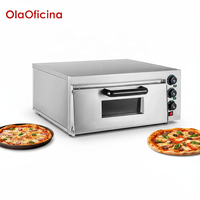 Commerciële kleine elektrische pizzaoven van roestvrij staal, enkeldeks, 0-350°C ℃   Bakkerijoven 2000W voor gebruik in restaurantkeukens