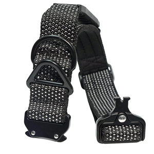 Reflective Tactical <b>Dog</b> <b>Collar</b> Nylon Safety Glowing Pet <b>Collar</b> with Metal Buckle for <b>Large</b> <b>Dogs</b> Starry Breath Reflective Series - Product Image 5