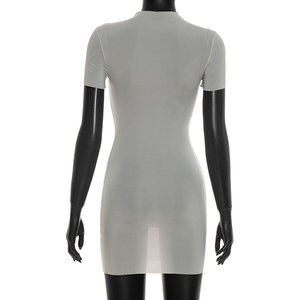 Viviblook Y26DS074 Women Dresses Sexy New Summer Skinny See Through Short Sleeved Sheer Nightclub <b>Mini</b> Bodycon Dres - Product Image 6