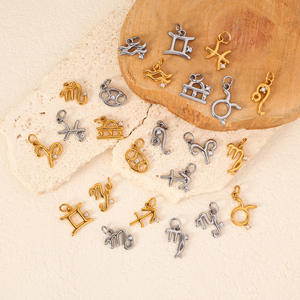 316 in acciaio inox lucido 24K PVD placcato zodiacale ciondoli astrologia collana bracciale ciondolo <span class=keywords><strong>oroscopo</strong></span> creazione di gioielli - Product Image 1