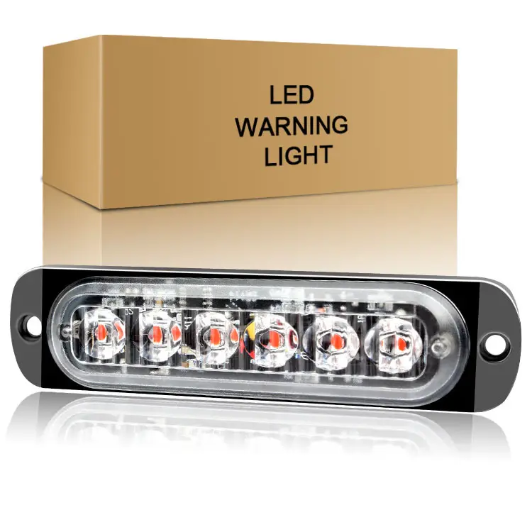 6 Led 12V 24V araba Strobe uyarı işıkları ucuz Strobe Grille yanıp sönen ışık kamyon işaret lambası Amber trafik işığı