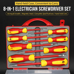 8 In 1 Electrician <b>Screwdriver</b> Set Insulated Cross Flat Head Industrial Grade With Anti Slip Handle For Electrical Repair - Product Image 1