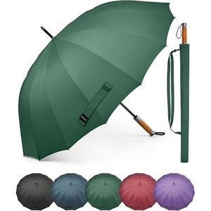 Paraguas Resistente al Viento, Largo y Recto, con Mango de Madera, con Cubierta Grande, para Viajes, Negocios y Actividades al Aire Libre - Product Image 1