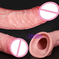 Penis-Hülle mit Knoten und Penisring für Männer, Penisverlängerer, Penisvergrößerer, Sexspielzeug für Erwachsene zur Steigerung der Ausdauer und stärkeren Erektion