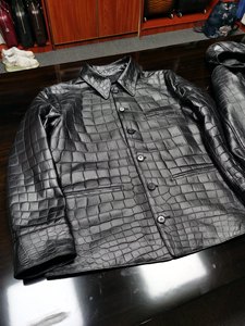 100% crocodile leather jacket Formal winter <b>coat</b> <b>men</b> <b>Long</b> turn-down collar jacket <b>Men's</b> crocodile leather <b>coat</b> - Product Image 3