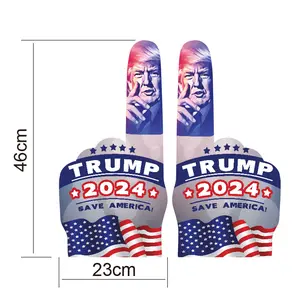 Election America Flag President 2024 Make America Great EVA Foam Finger Hand Cheering Gloves