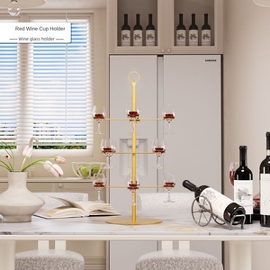 Porte-verres à vin pliable à trois niveaux, en fer, décoration créative pour la maison et les mariages, porte-gobelets - Product Image 3