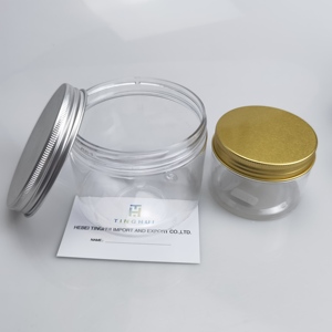 Large plastic container for packing food dampproof PET jars for candy cookie plastic bottle with plastic or aluminum cap