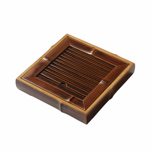 Lacquered bamboo teapot stand, water-storage dry brewing stand, simple square <b>tea</b> <b>tray</b>, bamboo Kung Fu <b>tea</b> set accessories. - Product Image 4