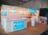 Stand d'exposition portable pour l'art de 10'x20', conception de stand d'exposition en forme d'arche