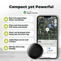 Traceur intelligent en plastique compatible avec l'application Find My (iOS uniquement) – Traceur polyvalent pour clés, bagages, portefeuilles, valises, sacs à dos et animaux de compagnie