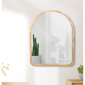 Miroirs Muraux en Bois Carré d'Intérieur de Style Rural d'Usine, Grand <span class=keywords><strong>Cadre</strong></span> en Bois Naturel et Caoutchouc Solide, Salle de Bain et Salon, 100X80CM - Product Image 1