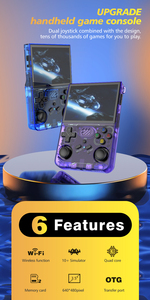 Consola de juegos portátil mejorada R36xx compatible con múltiples emuladores 2,4 + 5G WIFI + BT 640*480 píxeles Cable de carga portátil 64GB - Product Image 4