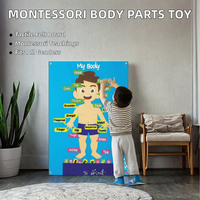 Nuevo Diseño de Juguete Educativo Temprano Montessori, Tablero de Historias Sensorial de Fieltro, Aprendizaje de las Partes del Cuerpo