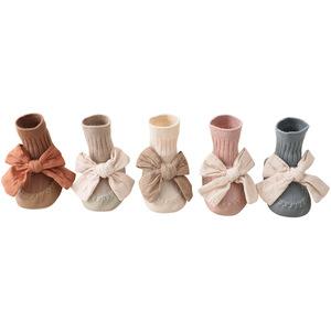 사랑스러운 미끄럼 방지 부드러운 아기 멋진 큰 Bowknot Mocassin 바닥 양말 신발 2022 - Product Image 4