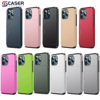 2025 Insertion de carte coulissante fonctionnelle sensation de peau étanche étuis de téléphone portable créatifs colorés pour IPhone16 15 14 13